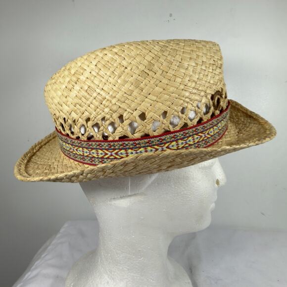 Charlie 1 Horse Straw Fedora Western Boho Festival Hat Sm Unisex Geometric Strap main image 10